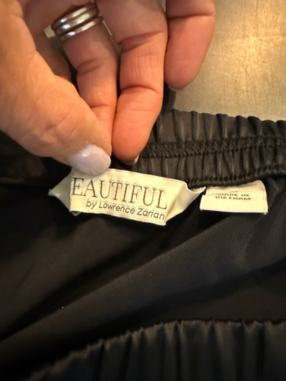 Beautiful by Lawrence Zarian Satin Black Midi Slip Skirt - Women - Picture 4 of 10